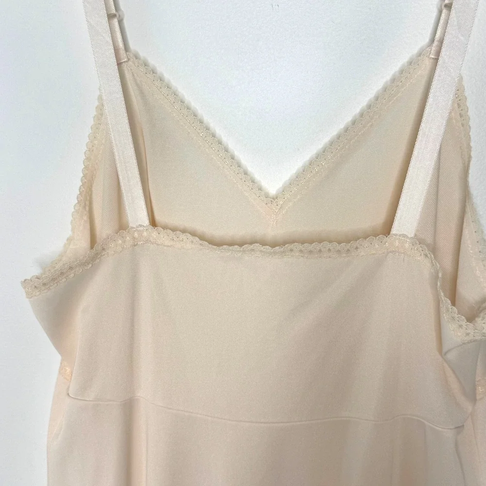 Vintage Lorraine Maxi Peach/Cream Maxi Slip Size 34 - Picture 5 of 10